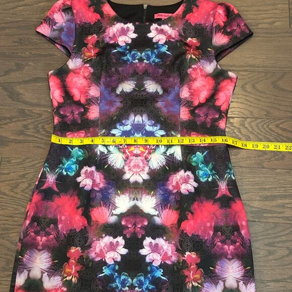 Betsey Johnson Scuba Stretch Floral Sheath Dress Size 12 - Picture 8 of 11